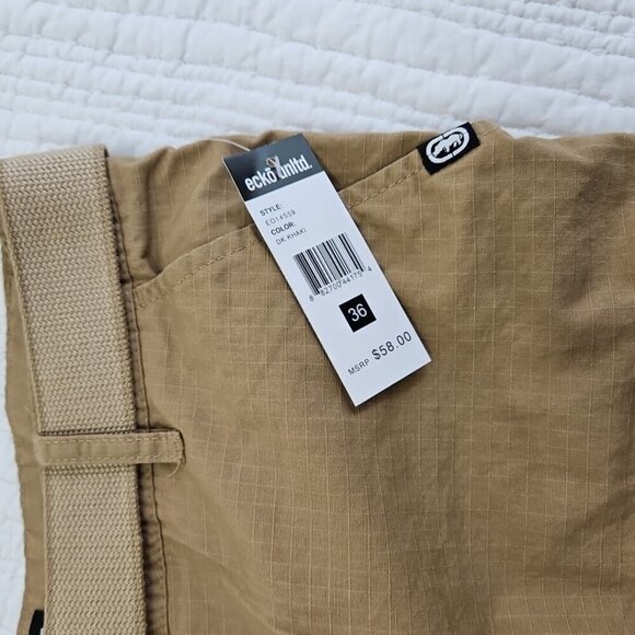 Ecko Unltd Cargo Utility Tactical Shorts Men's 36 Tan Belted 12" Inseam NEW NWT - Picture 5 of 16